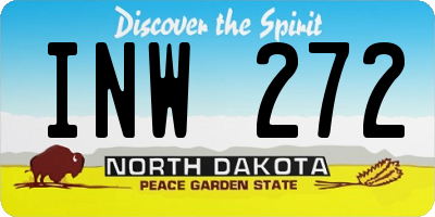 ND license plate INW272