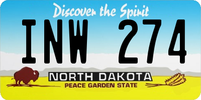 ND license plate INW274