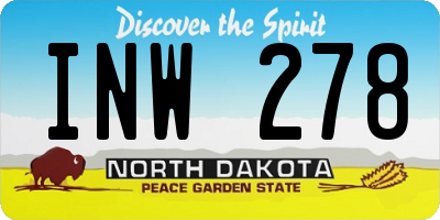 ND license plate INW278