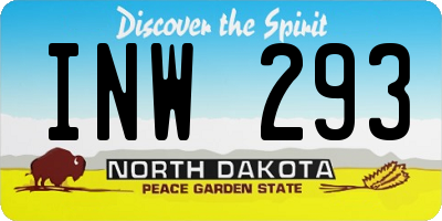 ND license plate INW293
