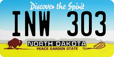 ND license plate INW303