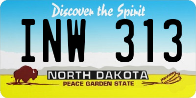 ND license plate INW313