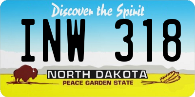 ND license plate INW318