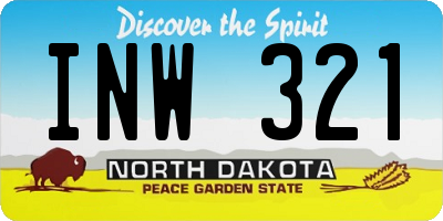 ND license plate INW321