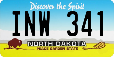 ND license plate INW341