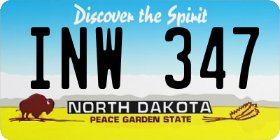 ND license plate INW347