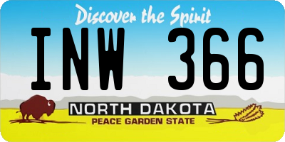 ND license plate INW366