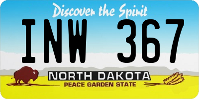 ND license plate INW367