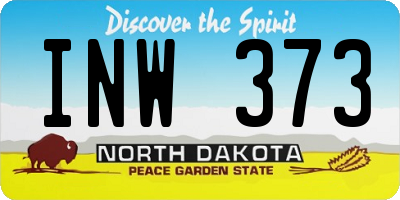 ND license plate INW373