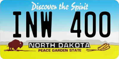 ND license plate INW400