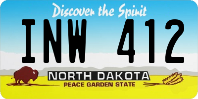ND license plate INW412