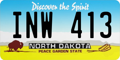 ND license plate INW413