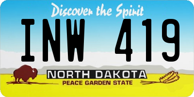 ND license plate INW419