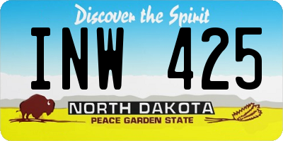 ND license plate INW425