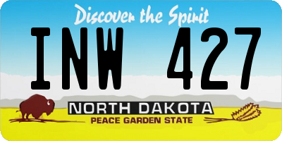 ND license plate INW427
