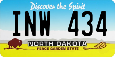 ND license plate INW434