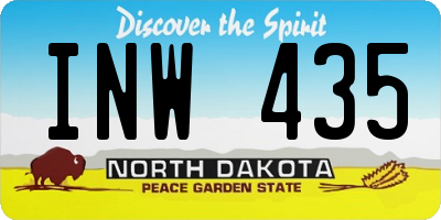ND license plate INW435