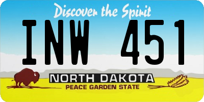 ND license plate INW451