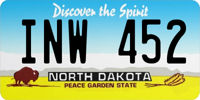 ND license plate INW452