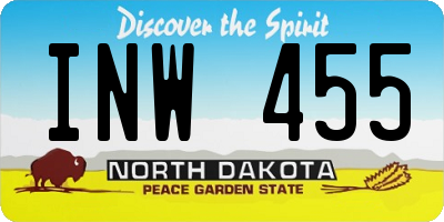 ND license plate INW455