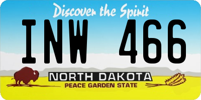 ND license plate INW466