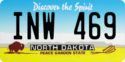 ND license plate INW469