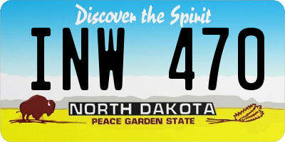 ND license plate INW470