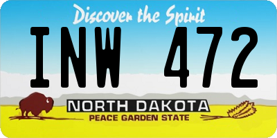ND license plate INW472