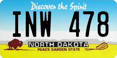 ND license plate INW478