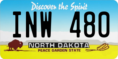 ND license plate INW480