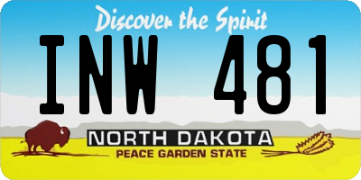 ND license plate INW481