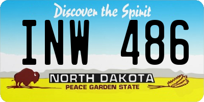 ND license plate INW486