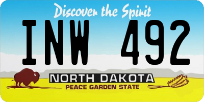 ND license plate INW492
