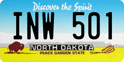 ND license plate INW501