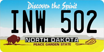 ND license plate INW502