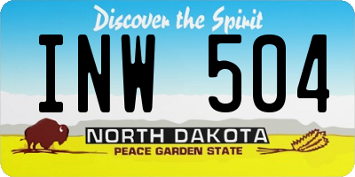 ND license plate INW504