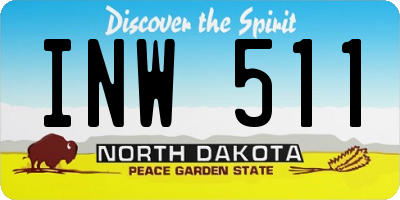 ND license plate INW511