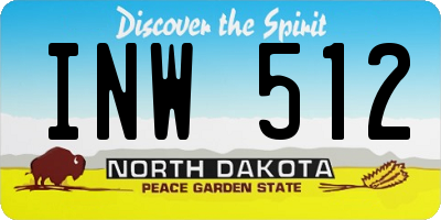 ND license plate INW512