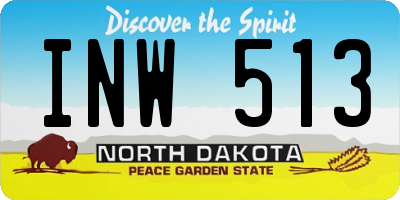 ND license plate INW513