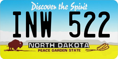 ND license plate INW522