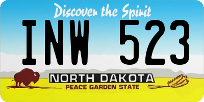 ND license plate INW523