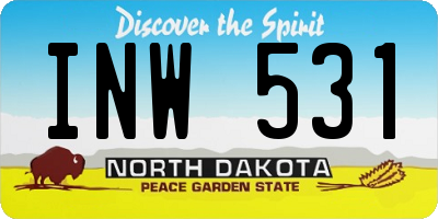ND license plate INW531