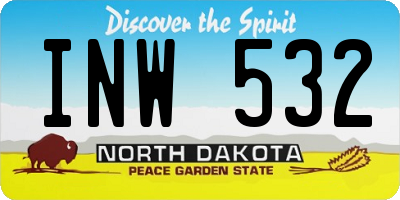 ND license plate INW532
