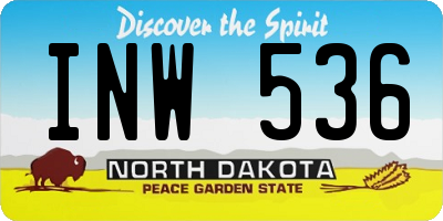 ND license plate INW536