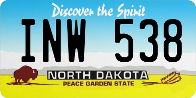 ND license plate INW538