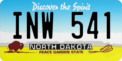 ND license plate INW541