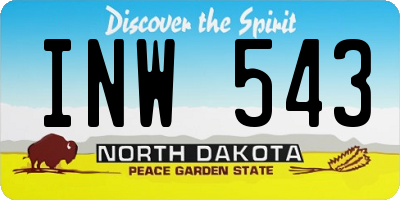 ND license plate INW543