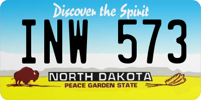 ND license plate INW573