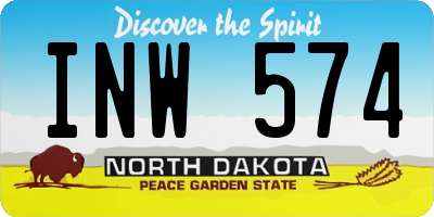 ND license plate INW574