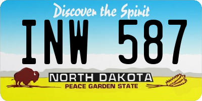 ND license plate INW587